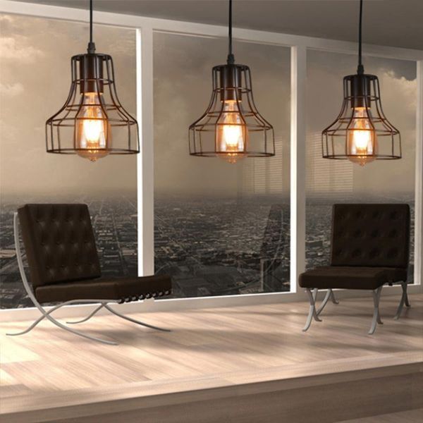 

loft retro hanging lamp industrial minimalist iron pendant light bar cafe restaurant warehouse e27 lamp holder vintage lights