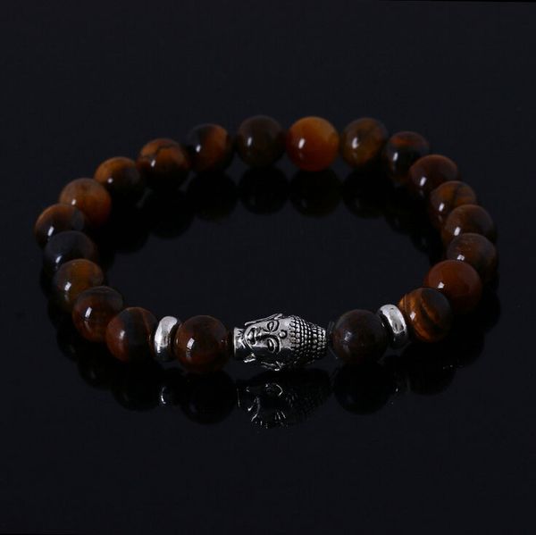 

Lava Stone Buddha Beads Bracelet Natural Stones Bracelets for women and Men Jewelry tiger eye stone beads Pulseras mujer Best gift