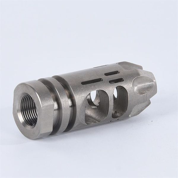 

tactiacl gear precision epsilon titanium version compensator .223 1/2x28unef thread muzzle brake with jam nut and crush washer