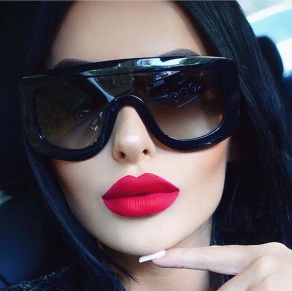 

new square sunglasses women brand designer big frame shades gradient sun glasses oculos de sol feminino lentes ve072, White;black