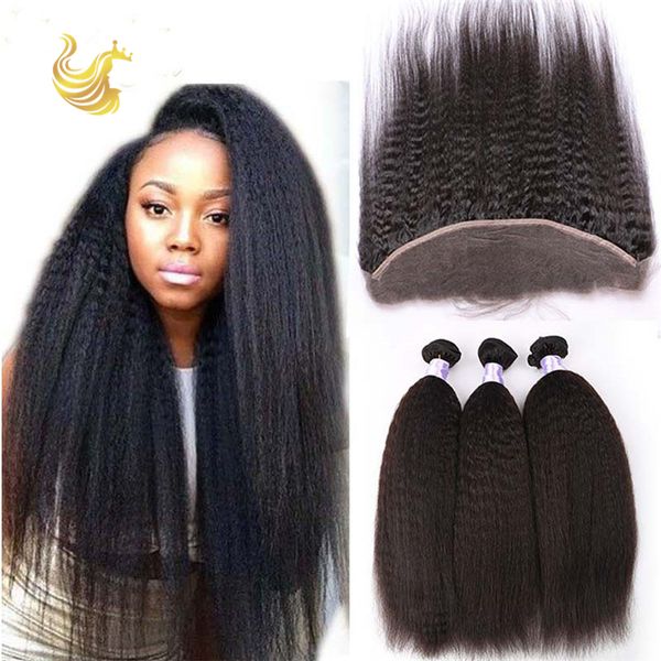Natural Virgin Human Hair Bundles With Closure Brazilian Full Head