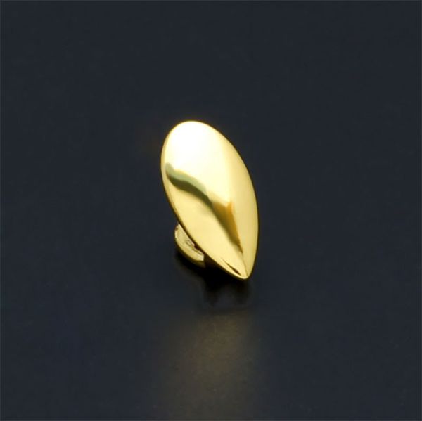 

14k gold plated small single tooth cap grillz hip hop teeth grill vampire dracula single metal fangs hip hop teeth grills, Black