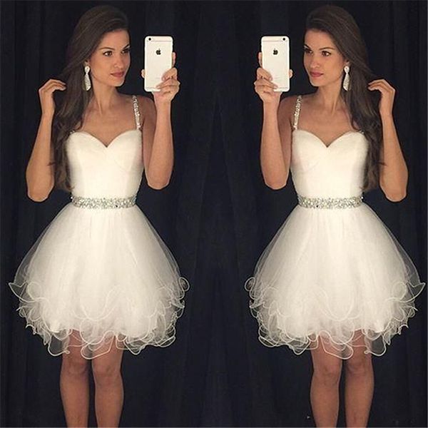 

organza material popular homecoming dresses school wear short knee legnth party dress with crystal beaded stones sash homecoming dress, Blue;pink