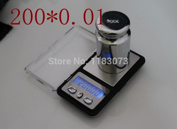 

200g0.01g Mini Electronic Kitchen Scale Digital Pocket Jewelry Weigh Scale for Gem Diamond Gram Weight Balance Free Shipping