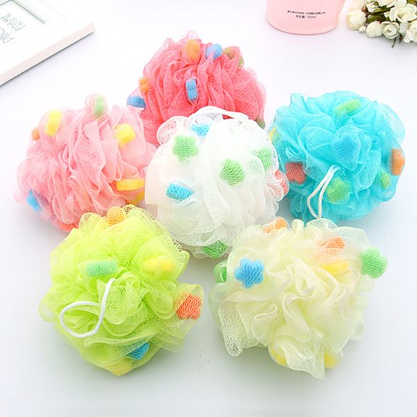 

new bath ball bath brushes body exfoliate puff sponge mesh net candy colors mesh sponge soft bath brush sponges scrubbers wx9-153