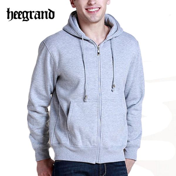 

wholesale-basic style men's hoodies 2016 autumn winter sports suit hoodies men solid color thick warm tracksuit hoodied jacket mww633, Black