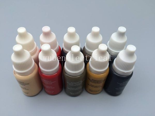 23 Pcs Cores Maquiagem Permanente Micro pigmentos Kits Para Sobrancelha Delineador Lábio 1/2 oz Completa Kit de Tinta de Tatuagem Cosmética