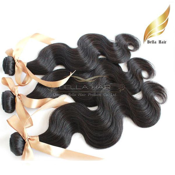 

hair extensions 2pcs/lot virgin unprocessed mongolian hair weaves body wave double weft bellahair natural color dhl bulk wholesale, Black