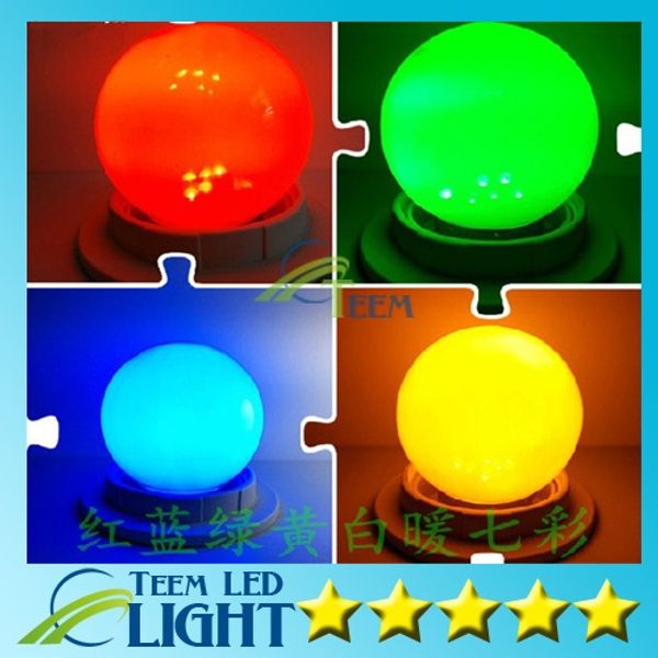 

x100 dhl rgb full color 0.5w 1w 2w 3w e27 led ball bulb light effect dj globe lamp bubble stage lighting