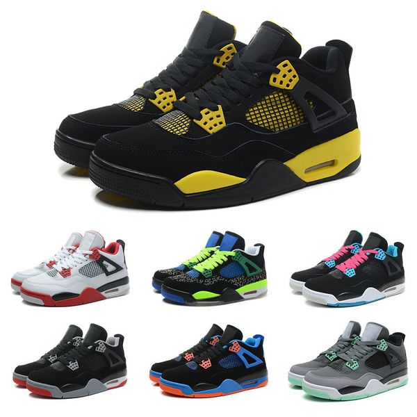 

drop shipping 2018 wholesale basketball shoes men 4 iv sneakers boots authentic discount outdoor sports shoes size 7-12, White;red
