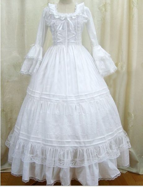 

gt022) womens white long sleeves gothic victorianlolita dress ball gown fancy prom dress halloween party masquerade costumes, Black;red