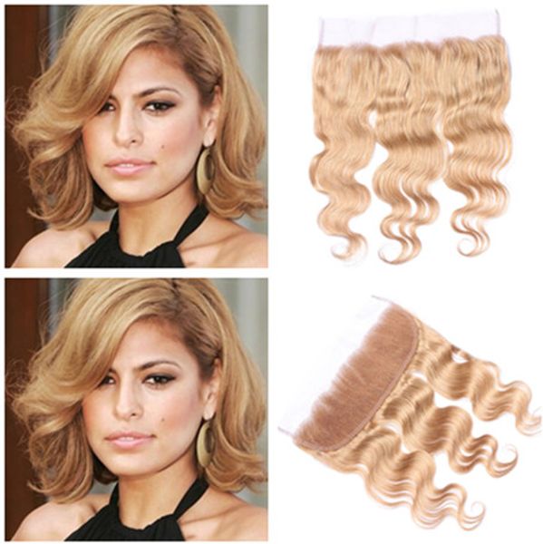 Honey Blonde 13x4 Lace Frontal Closure With Baby Hair Body Wave