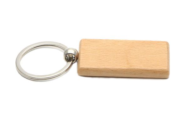 

100x blank wooden key chain rectangle key ring 2.25''*1.25'' ship, Silver
