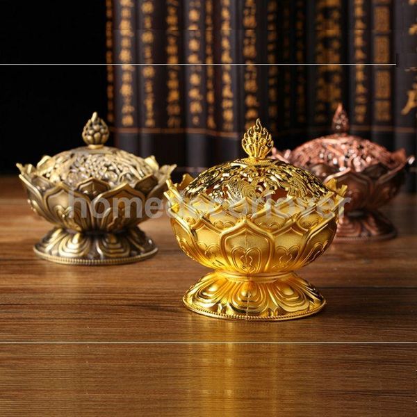 

wholesale- lotus incense smoke cone aroma burner holder stove backflow censer decor