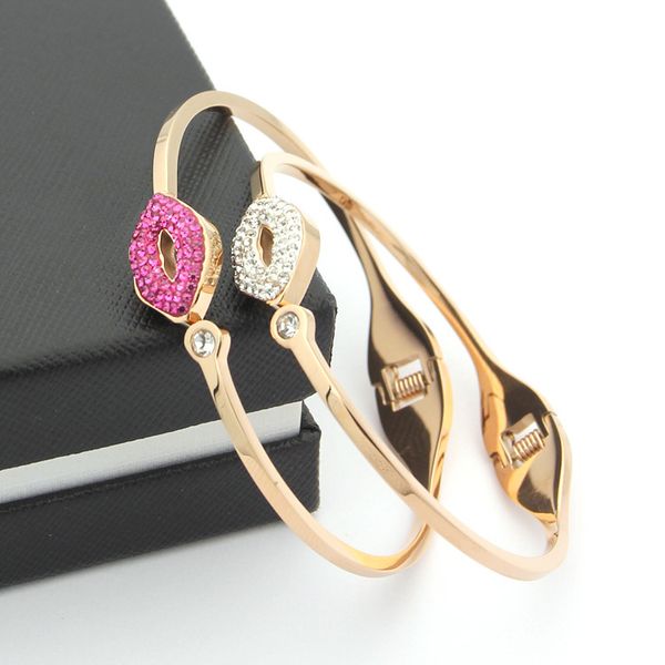 

luxury love stainless steel bracelets for women zircon bangles for women wedding bracelets & bangles stainless steel jewelry wholesale, Black