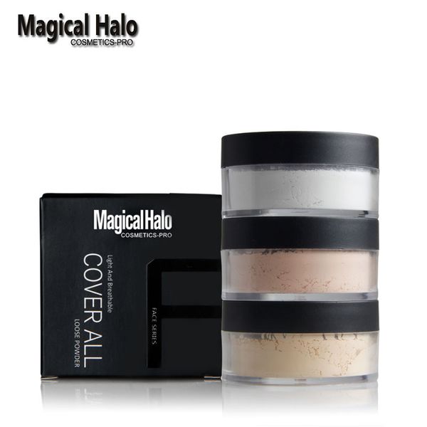 

wholesale-1pc magical halo finishing powder matte loose powder waterproof brighten concealer oil-control primer setting powder with puff