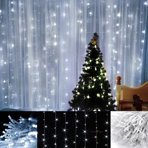 

2020 sell 6m*3m 600 led window lights, curtain icicle lights, 8 modes , fairy string lights for christmas/wedding/party decorations