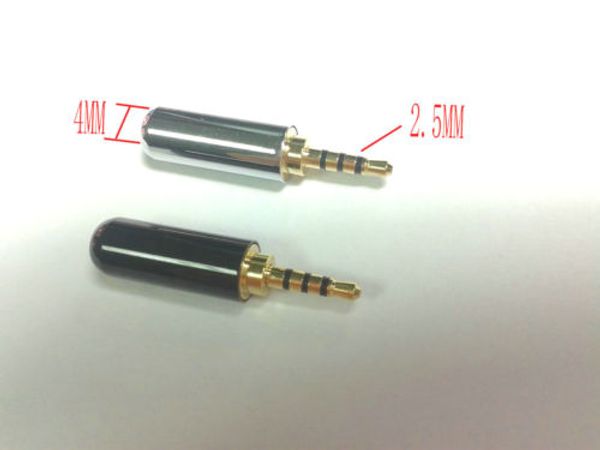 30PCS Kupfer 2,5mm 4pol stereo Stecker Reparatur kopfhörer Stecker Audio Löten DIY