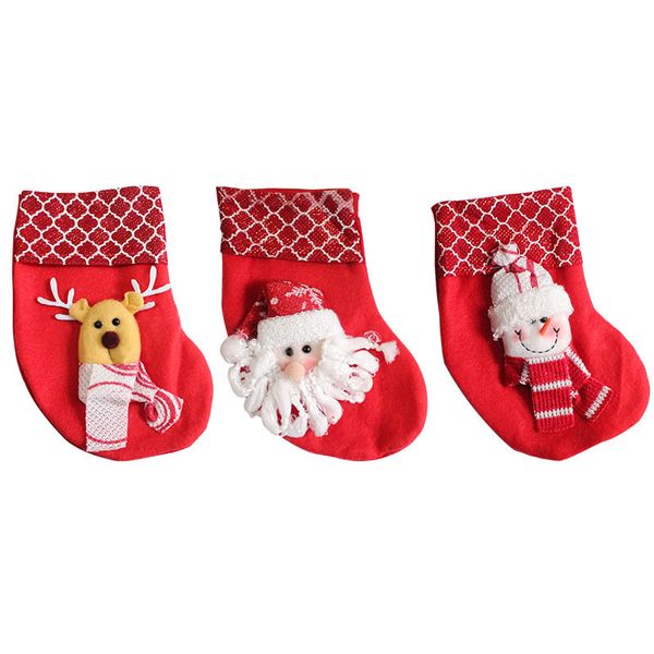 

mini big christmas socks stockings party xmas tree decoration santa claus deer bear snowman candy gift bag decor festival ornament