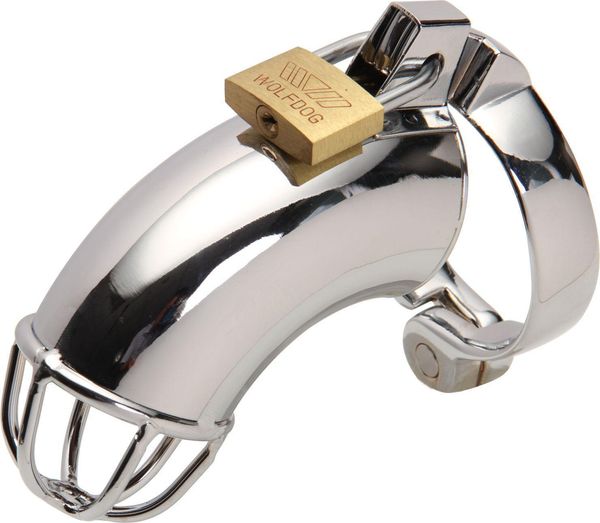 Dispositivi di castità Dispositivo per gabbia per cintura di castità con lucchetto maschile in acciaio inossidabile -CBT Bondage Fetish ZCS68 #R501