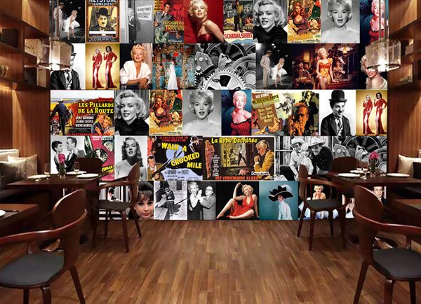 Vintage Photo Wallpaper Custom 3d Wallpaper Marilyn Monroe Wall Mural Bedroom Hotel Tv Backdrop Audrey Hepburn Wallpaper Room Decor Poster Wallpapers