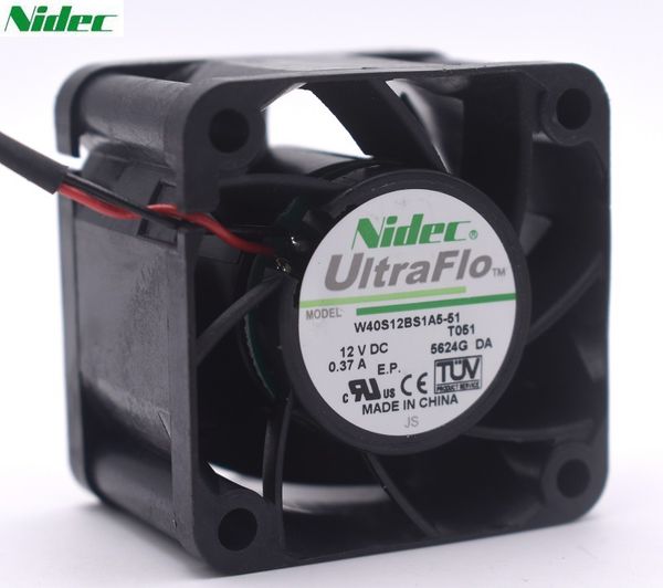 

original nidec 4028 12v 0.37a w40s12bs1a5-51 4cm 40mm axial server cooling fan