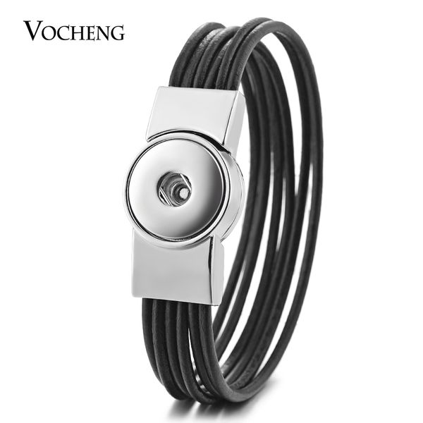 

10pcs /lot vocheng ginger snap charms leather bracelet multi coffee black magnet clasp bangle for 18mm button jewelry nn -588 *10, Golden;silver
