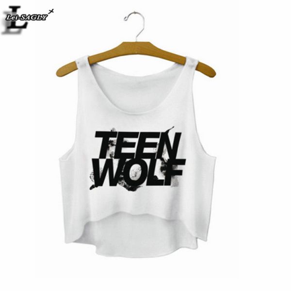 

wholesale-teen wolf crop summer style tank women clothes china cropped fashion mujer sport camisole f722, Black;white