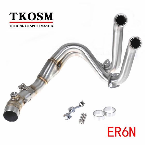 

tkosm motorcycle mdified exhaust pipe for kawasaki er6n stainless steel middle pipe