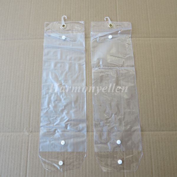 

hipping 30pcs/lot 20inch-24inch plastic pvc bags for packing hair extension transparent packaging bags with button