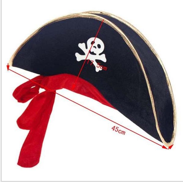 nuovo cappello da capitano pirata teschio berretto a ossa incrociate costume in maschera festa halloween cappelli mantello cappelli da festa