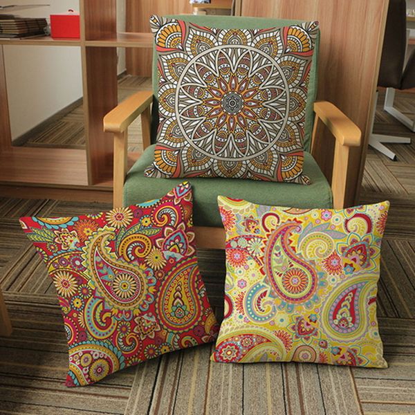 

квадратная декоративная наволочка дизайн бросок наволочка печать украшения наволочка квадратная наволочка богемный стиль простые узоры