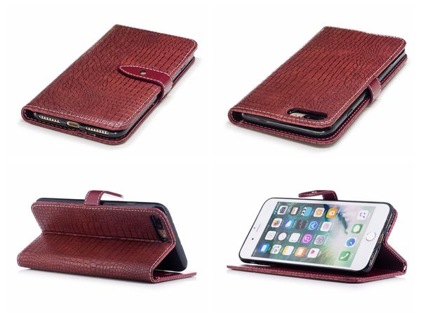 Flip-Cover für iPhone 6 6S 7 8 Plus Fall Leder Luxus Alligator Leder Krokodil Haut für iPhone 6 iPhone 7 Plus Fall