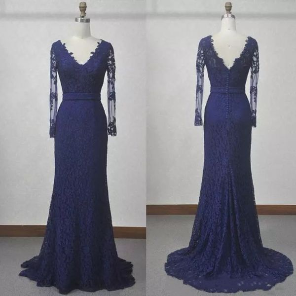 

real image mother of the bride dresses long sleeve lace v neck appliques evening dress floor length custom made prom gowns, Black;red