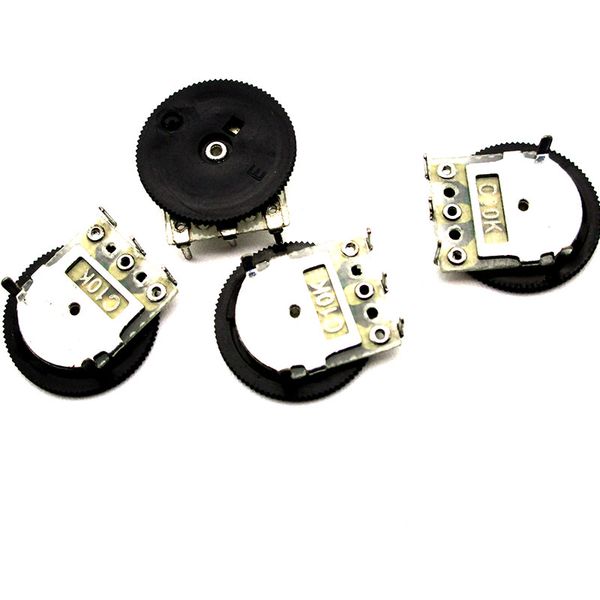 

c10k single 3 14mmx1mm disc volume potentiometer worm gear potentiometer