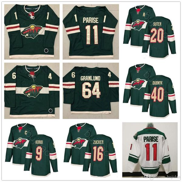 

2018 mikko koivu zach parise eric staal ryan suter mikael granlund nino niederreiter devan dubnyk jason zucker minnesota wild hockey jerseys, Black;red
