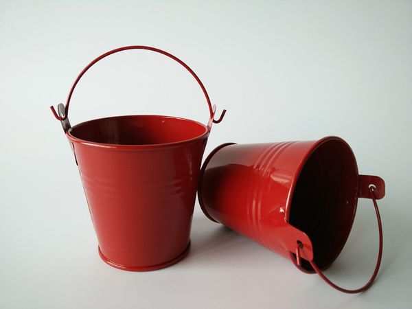 

красный d7.5xh7.5cm 3-дюймовые ведра mini pails mini bucket candy pail pail для украшения