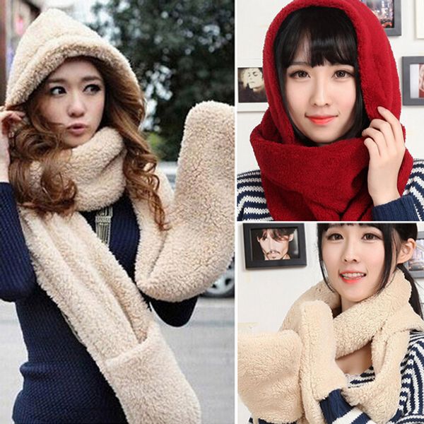 

wholesale-fashion winter hat and scarf set for women gloves brand scarf women men lamb wool bandelet,mens scarves ing, Blue;gray