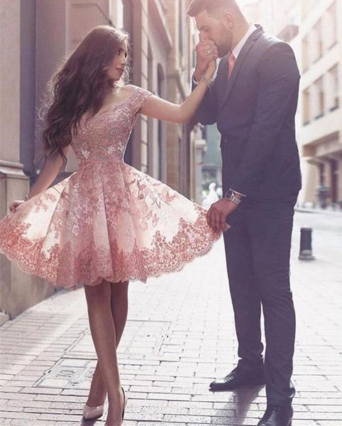 

2017 new off the shoulder lace homecoming dresses tulle applique short arabic party cocktail prom dresses, Blue;pink