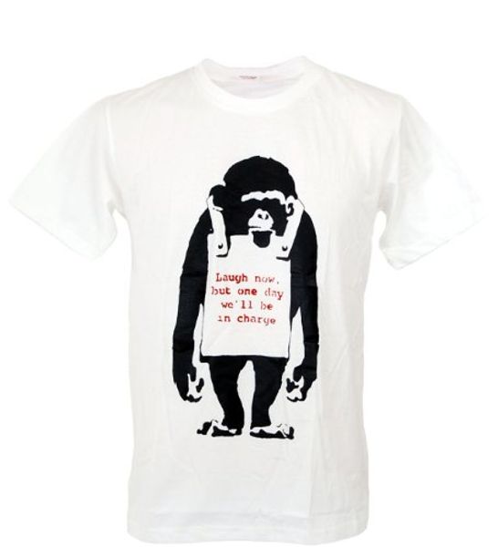 

Monkey Laugh Now Banksy Stencil Man T Shirt
