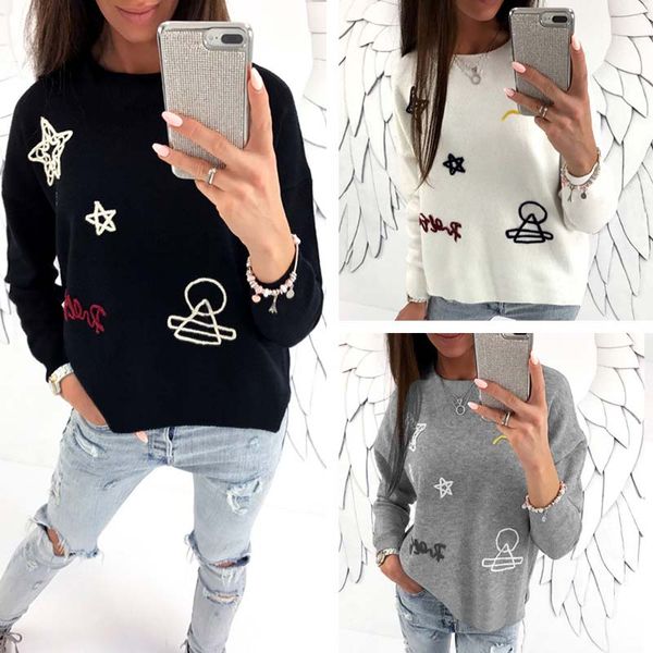 

new womens ladies casual long sleeve loose hoodie sweater sweatshirt jumper pullover shirt blouse 3 colors 4 size, White