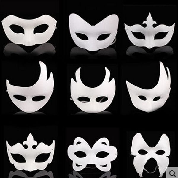 

Оптовая Белый неокрашенный маска для лица обычная пустая версия бумажной массы маска DIY Маскарад Маска
