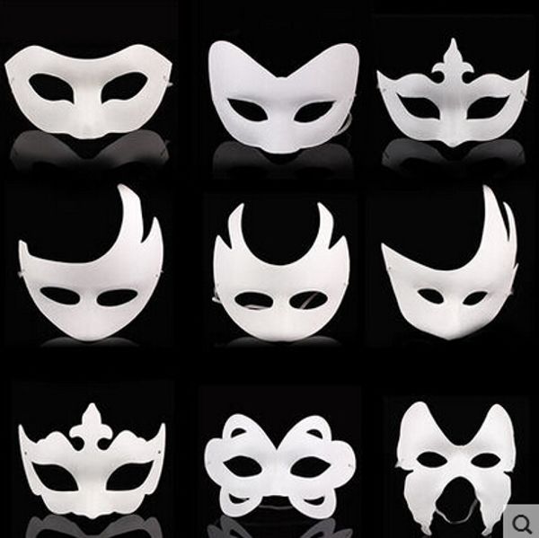 

wholesale white unpainted face mask plain blank version paper pulp mask diy masquerade masque mask