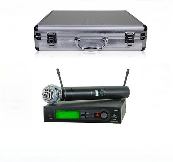 

with aluminum case box for stage uhf slx24/beta58 58a wireless microphone system for ktv karaoke dj without user manual