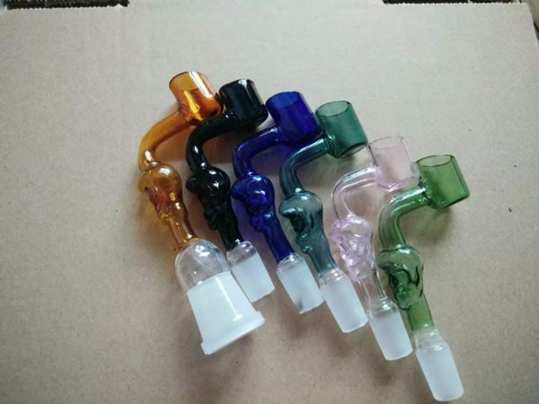 Imagem real colorida crânio de vidro fumar banger 14 e 18 mm masculino fêmea bangers hookah balde bacia para óleo de vidro bongs