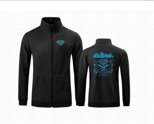

s-5xl b5977 new men's fashion prevent bask in coat jacket male leisure pure color diamond supply casual hoodie, Black