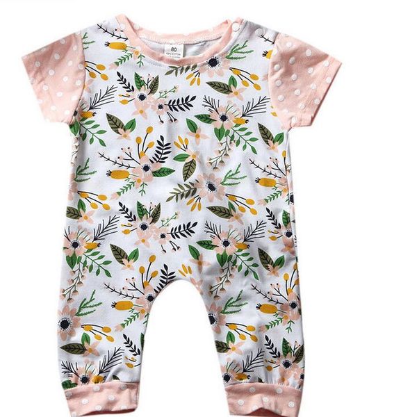 

summer newborn clothes infant baby girl romper cotton short sleeve floral romper jumpsuit one piece outfits sunsuit baby clothes 0-24m, Blue