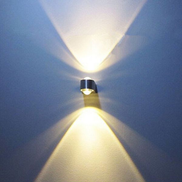 

promise 4w led wall lamp silver shell indoor bedroom/living room wall lights ,white/warm white/red/green/blue ac85-265v