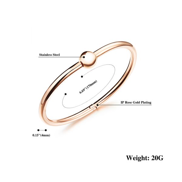 Rose En Acier Inoxydable Femme Homme Chiffre Romain Bracelet Jonc Jewerly 6.88/"