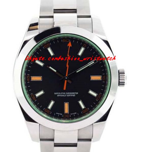 

luxury wristwatches green crystal black dial 116400 stailess steel bracelet automatic sports mens men's watch watches, Slivery;brown